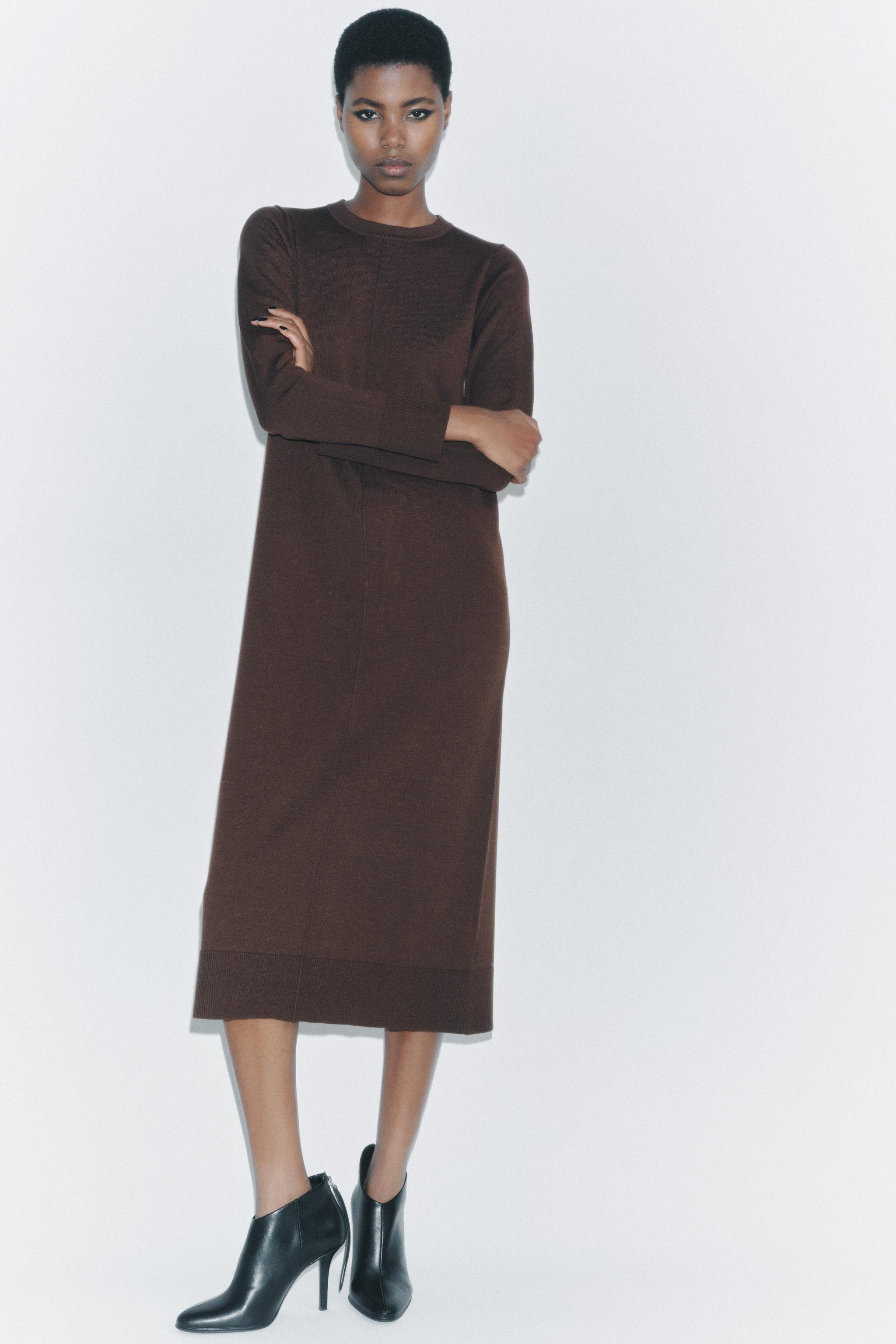 Long knitted dress zara hotsell