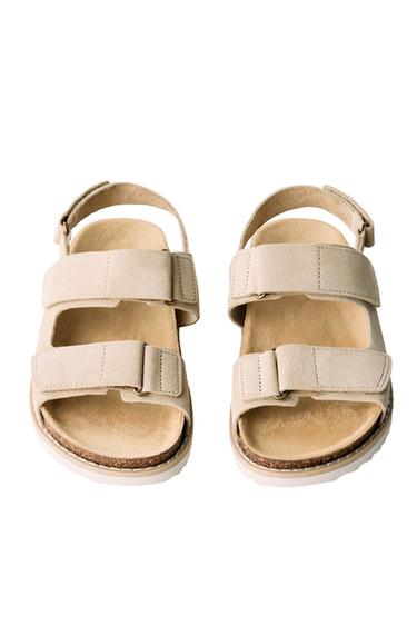 SANDALES EN CUIR - Marron sable de Zara - Image 1