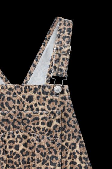 ANIMAL PRINT PINAFORE DRESS - Brown marl by Zara