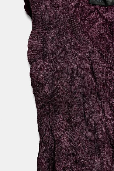 CRINKLE-EFFECT KNIT TOP - Aubergine by Zara - Image 5