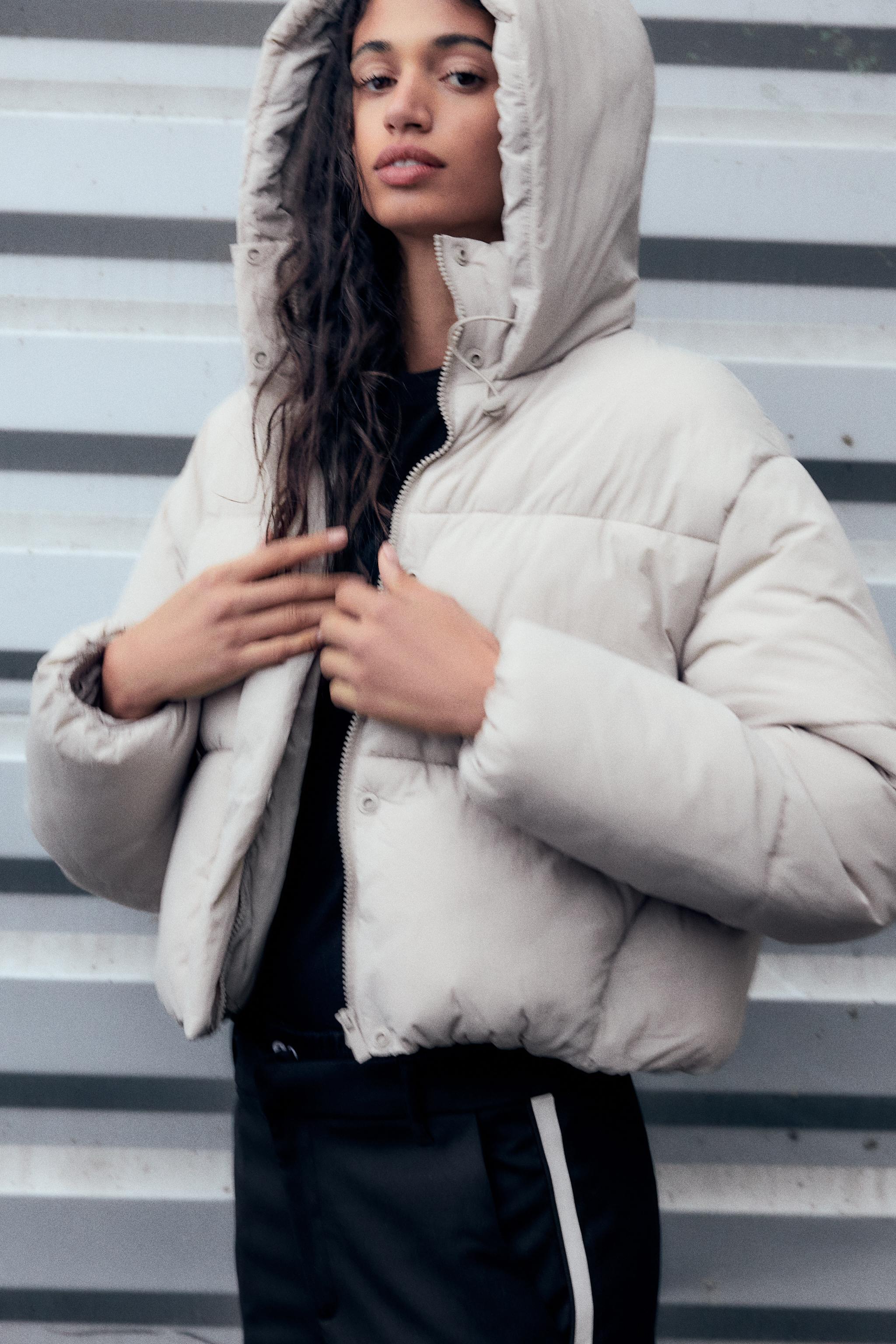 Puffer jacket women white best sale