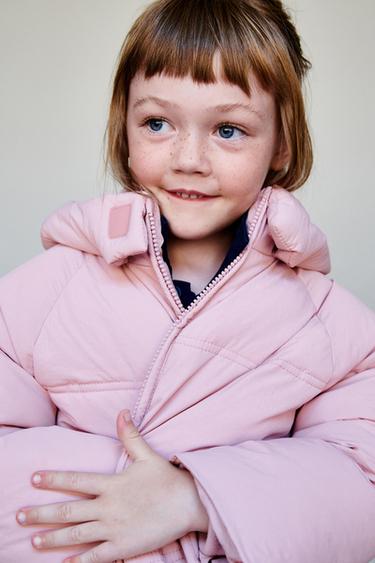 WATER-REPELLENT HOODED PUFFER COAT - Pink by Zara
