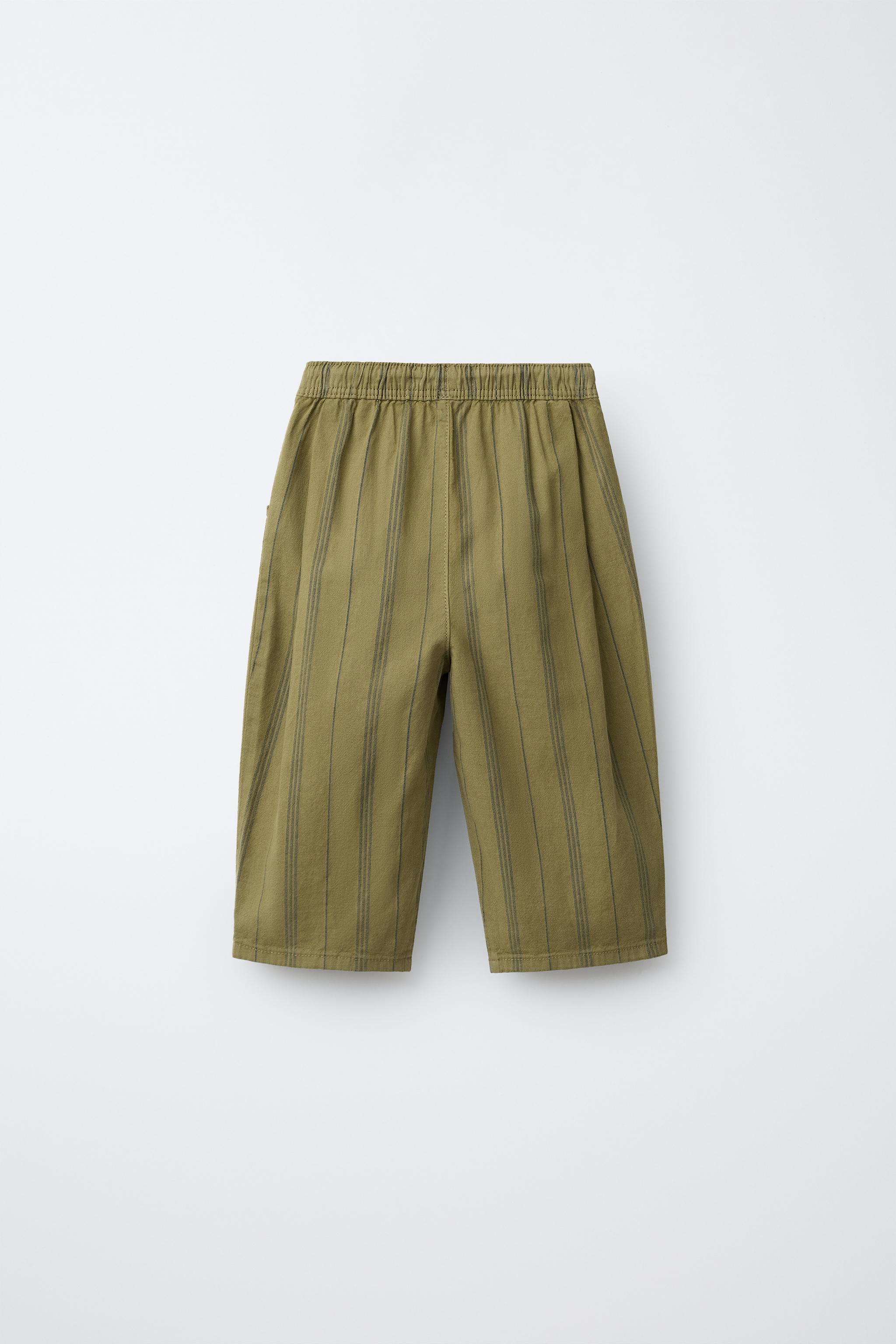 STRIPED COTTON LINEN PANTS
