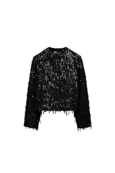 SEQUIN FRINGE JACKET