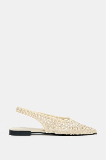 SLINGPUMPS AUS NETZSTOFF - Gebrochenes Weiß von Zara