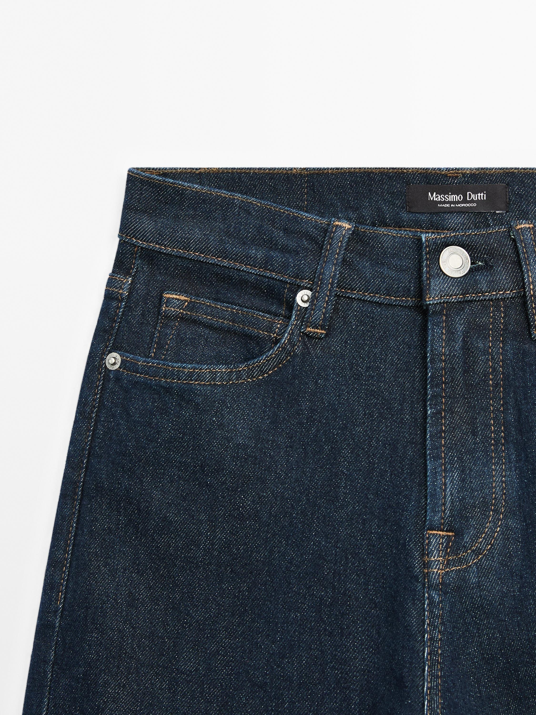 Mid-rise cropped slim fit jeans