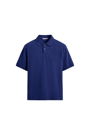 Zara REGULAR FIT PIQUÉ POLO - Bluish