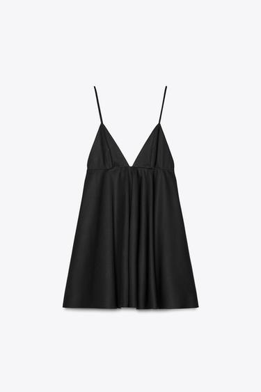 VESTIDO CORTO TIRANTES - Negro de Zara - Imagen 0