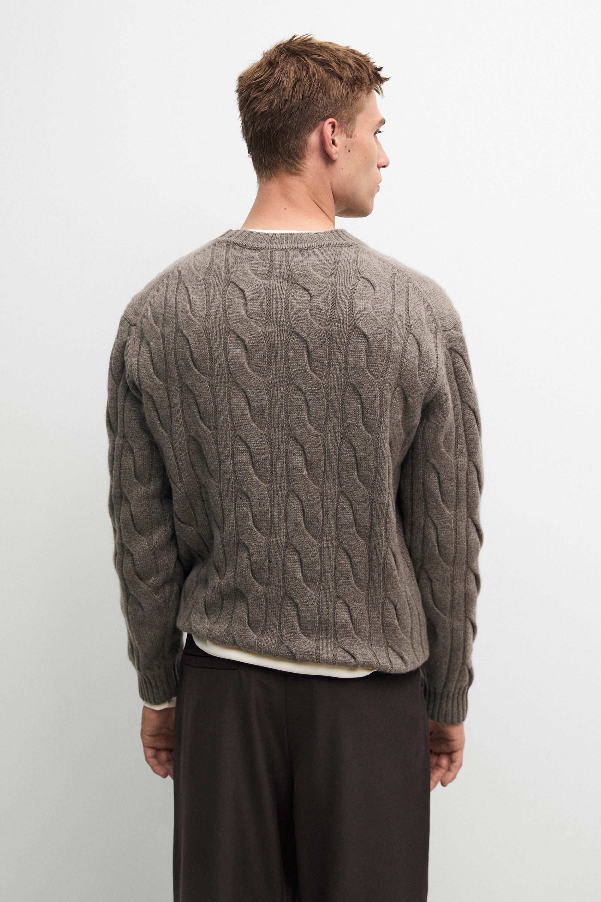 100% cashmere cable knit sweater