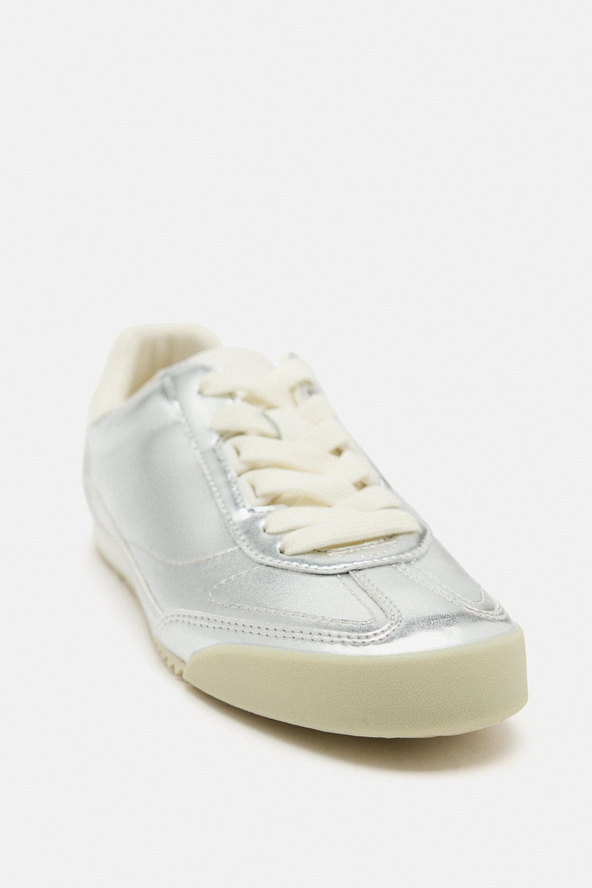 Zara silver platform outlet sneakers