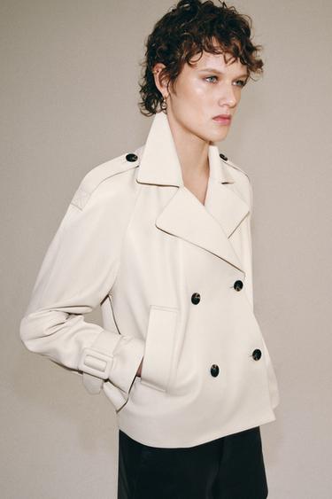 BLOUSON CUIR ZW COLLECTION ÉDITION LIMITÉE - Écru de Zara - Image 1