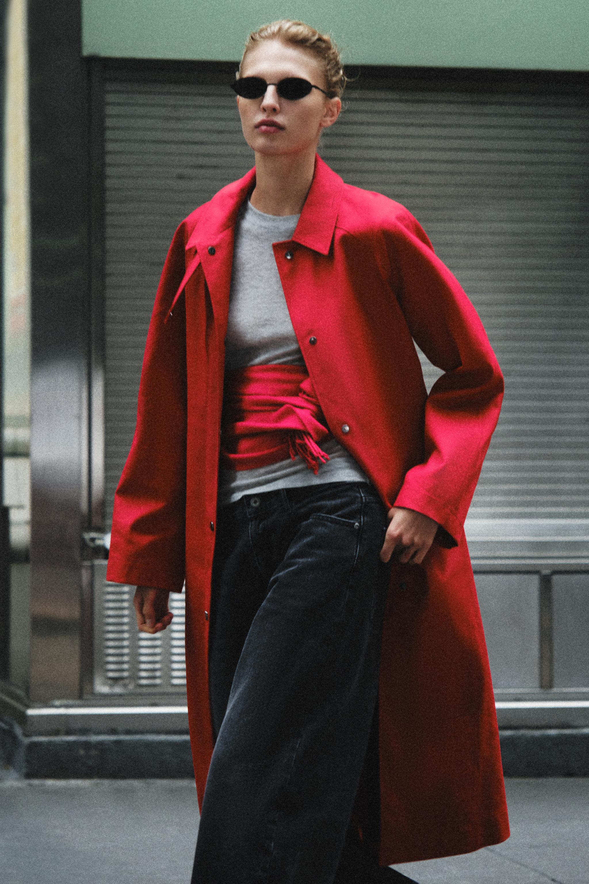 Zara ZW COLLECTION UZUN TRENÇKOT görsel 2