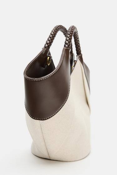 CANVAS MINI TOTE BAG - Light beige by Zara - Image 4