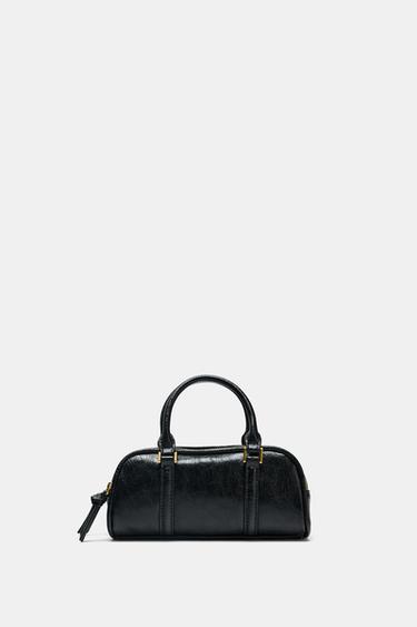 MINI BOWLING BAG WITH ZIPS - Black by Zara