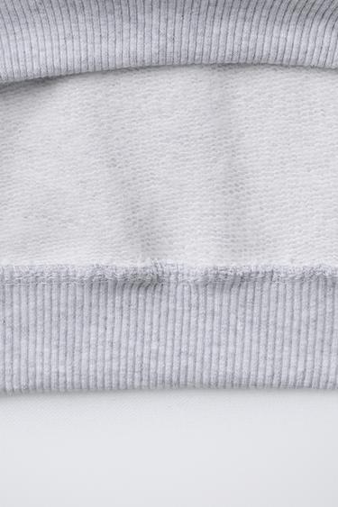 SWEAT DÉCOUPES INSCRIPTION - Gris chiné de Zara - Image 4