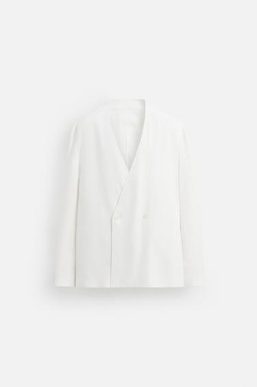 BLAZER COSTUME 100 % LIN - Blanc de Zara - Image 7