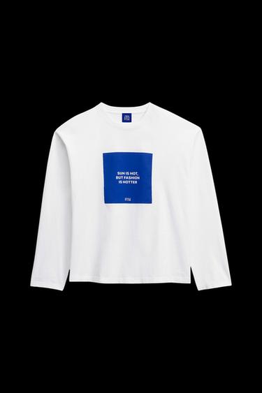 CAMISETA MANGA LARGA ZARA STYLENOTCOM - Blanco de Zara
