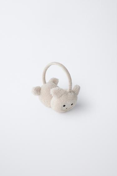 FAUX SHEARLING SHEEP EARMUFFS - Ecru by Zara