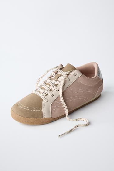 LEATHER SNEAKERS - Pink by Zara - Image 2