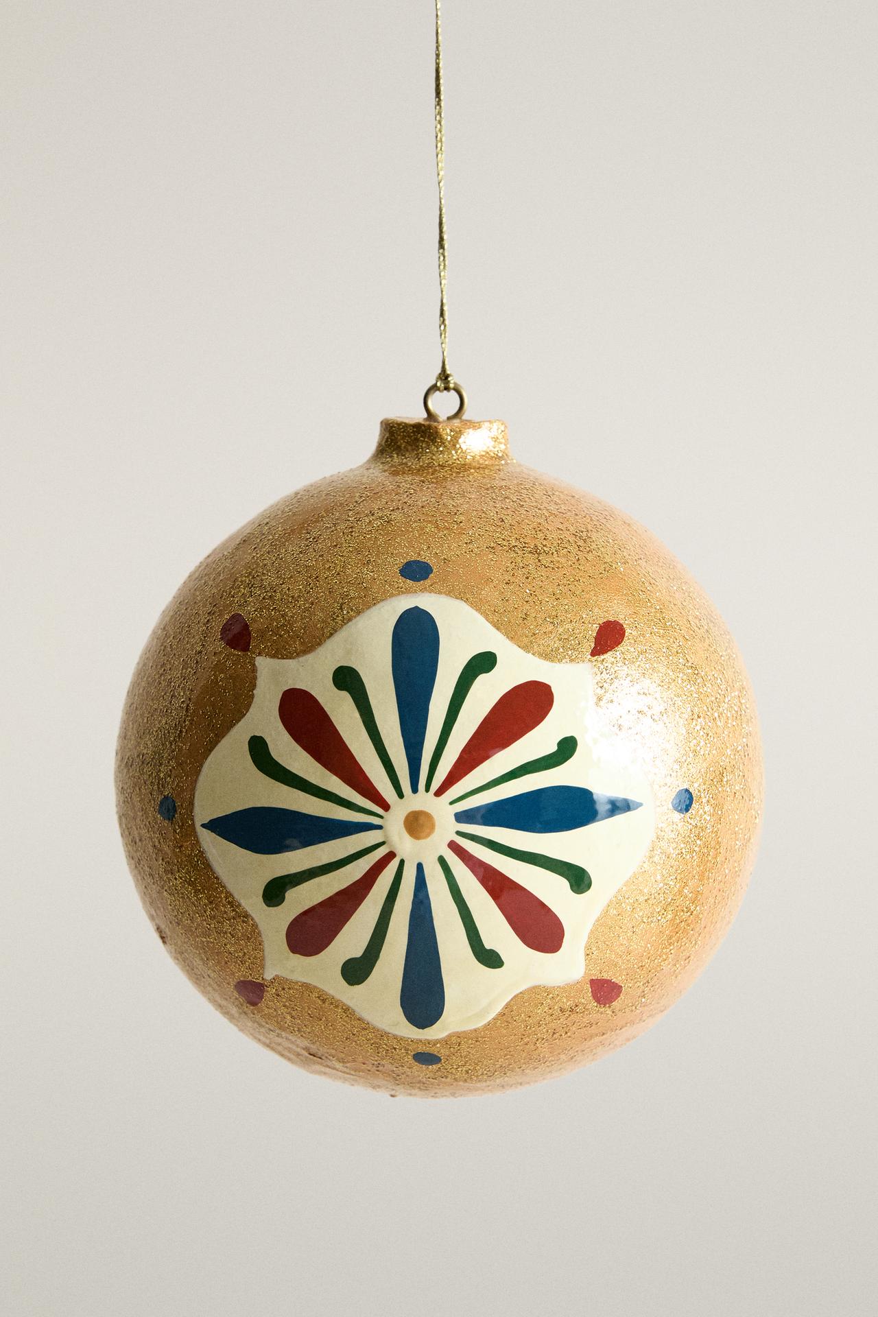 CHRISTMAS TREE FLORAL BAUBLE
