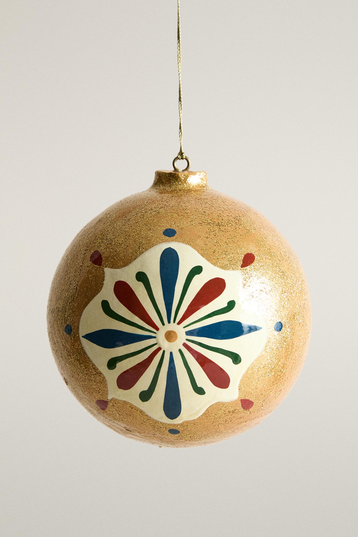 Ёлочные украшения Zara Floral Bauble Christmas Ornament, цвет: Золотой