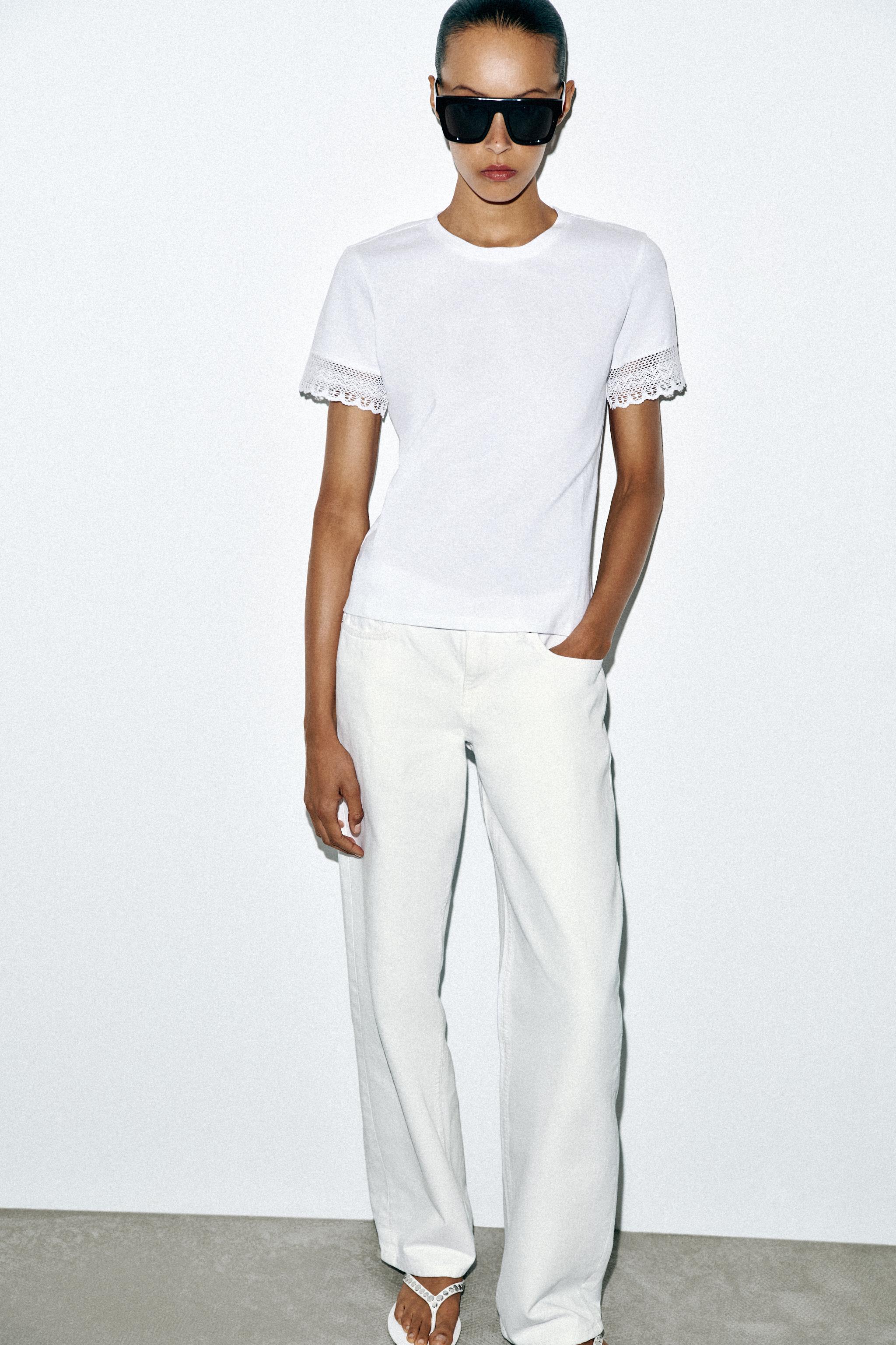 TRIMMED SHORT SLEEVE T-SHIRT — White