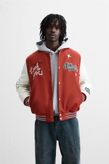 COMBINED PATCH JACKET - White / Red by Zara - Image 0