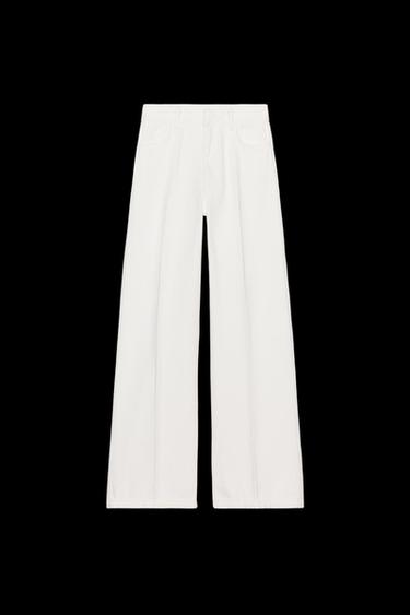 JEANS ZW COLLECTION WIDE LEG HOHER BUND - Cremefarben von Zara - Bild 0