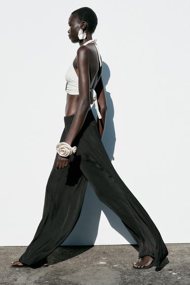 WIDE FLOWING TROUSERS - Black by Zara - Image 2