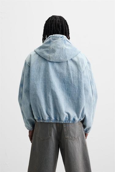 HOODED DENIM JACKET - Light blue by Zara - Image 3