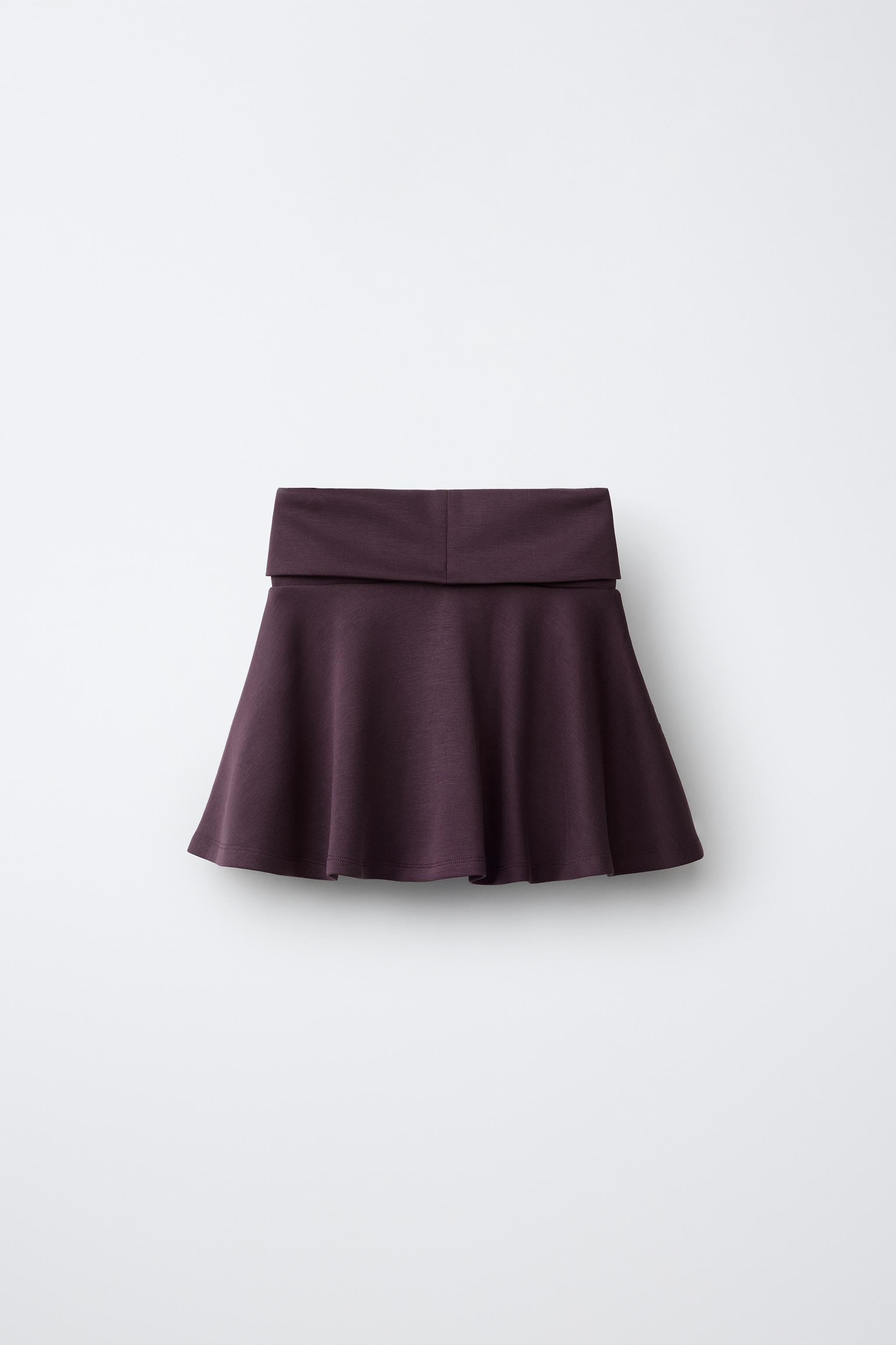 FOLD-OVER GYM SKIRT — Eggplant (alternate view)