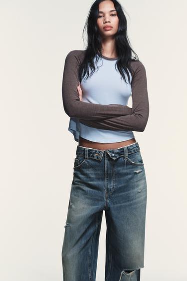 콘트라스트 래글런 티셔츠 - Zara 734