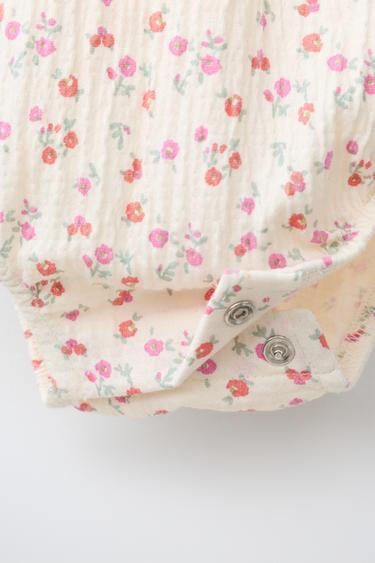 BODY TEXTURÉ À FLEURS - Écru clair de Zara - Image 3