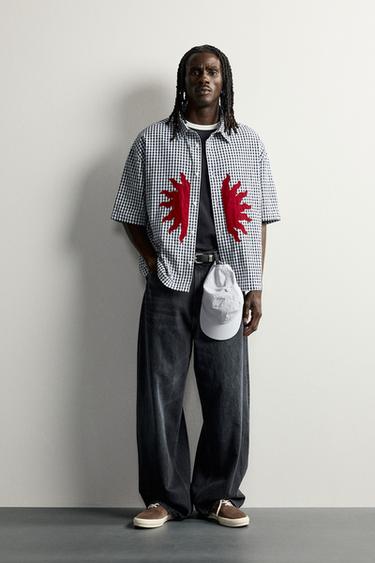RELAXED-FIT-HEMD MIT PATCHES - Weiß / Blau von Zara - Bild 0