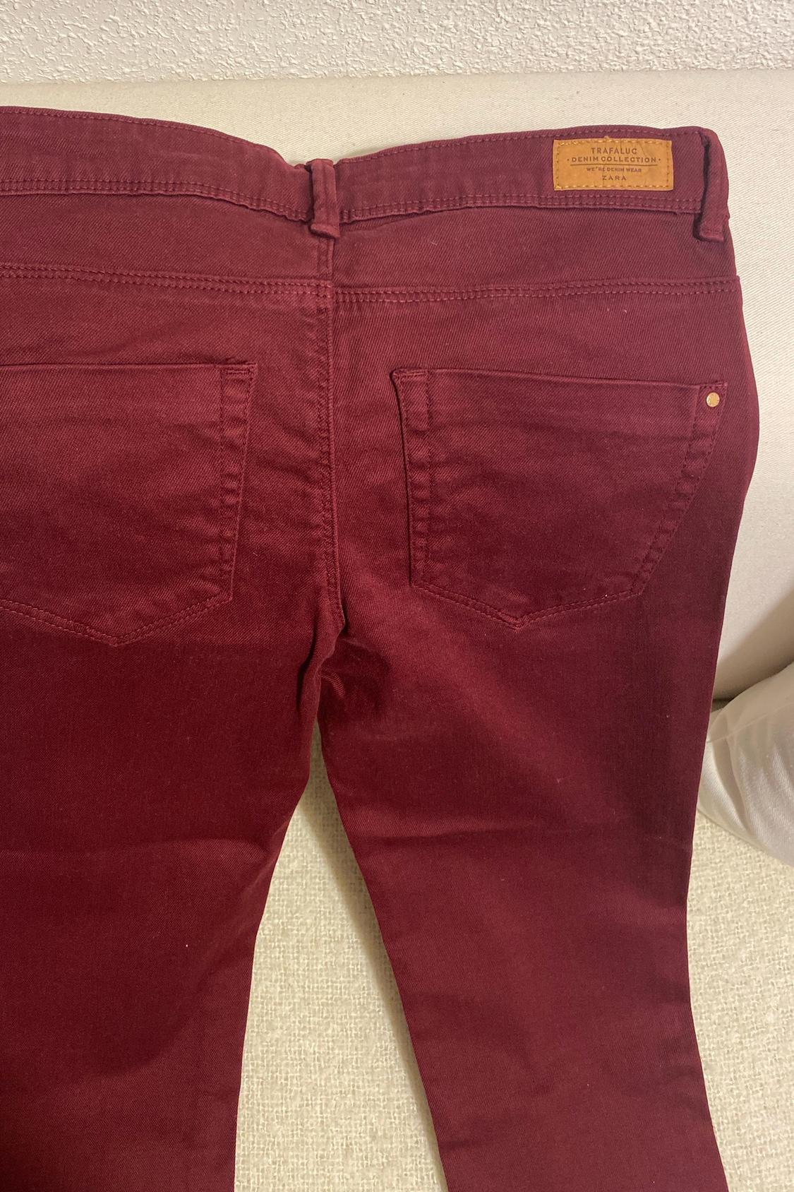 PANTALÓN DENIM ELÁSTICO BURDEOS TRAFALUC DENIM COLECCTION - Image 2