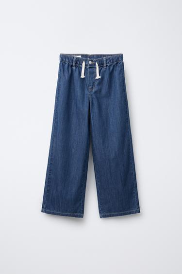 JEANS PERNA LARGA FLUIDO - Azul da Zara - Imagem 0
