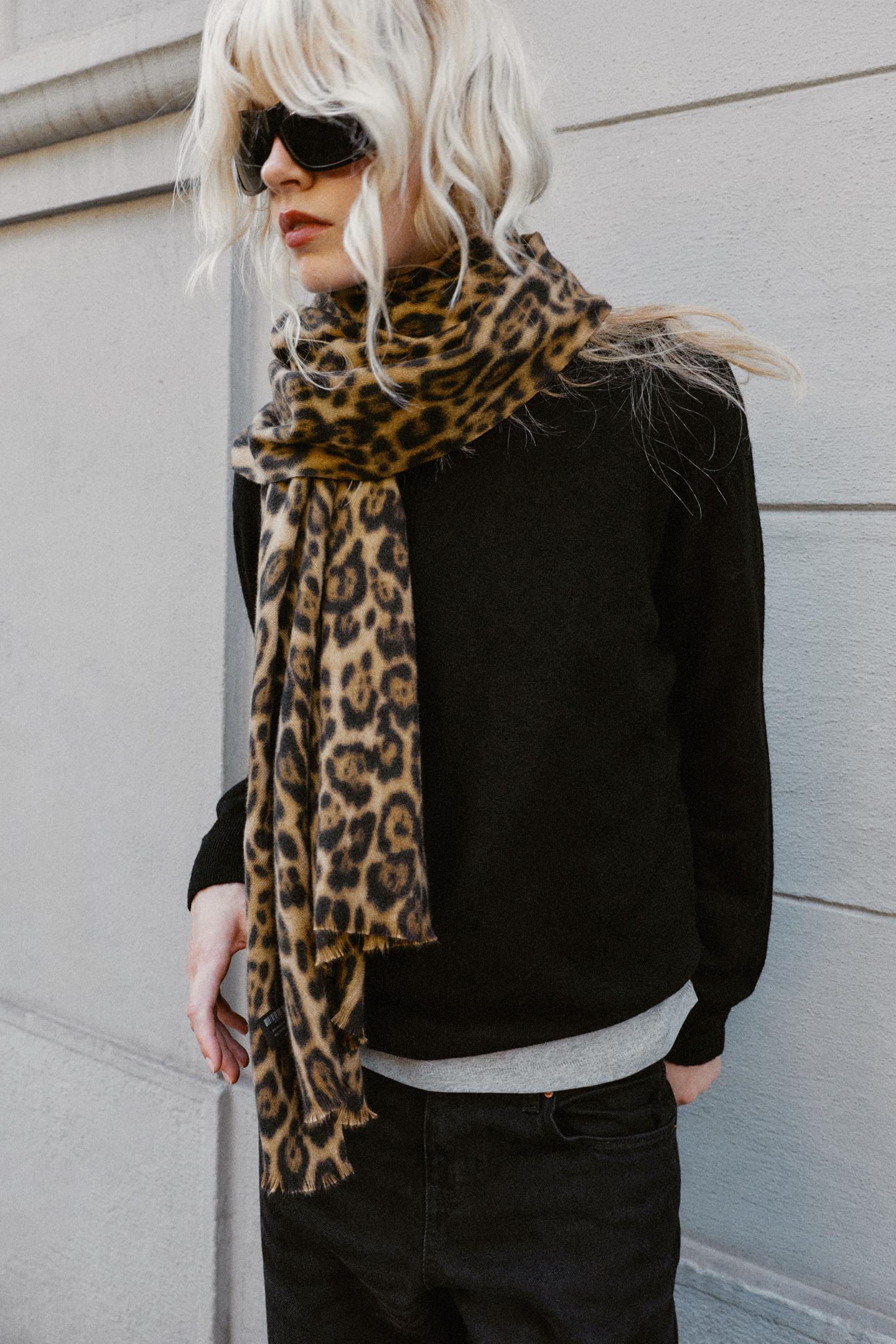 Женский шарф Zara Animal Print, цвет: Леопардовый — фото 2