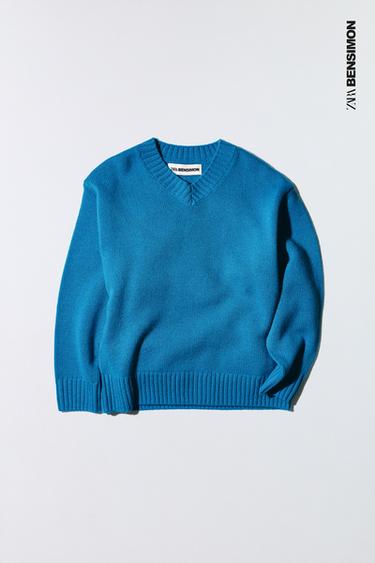 BENSIMON ® X ZARA WOOL AND CASHMERE JUMPER - Neon blue by Zara
