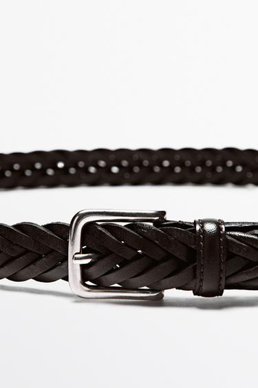 Braided leather belt — Brown 2