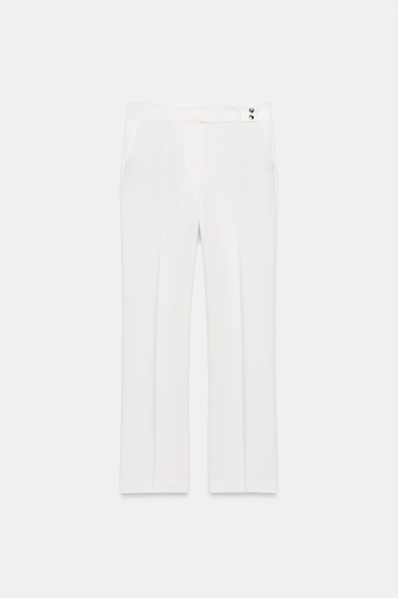 STRAIGHT FIT BUTTON PANTS — Oyster-white