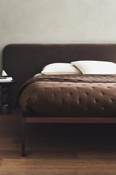 Zara MICROFIBER QUILT - Dark brown
