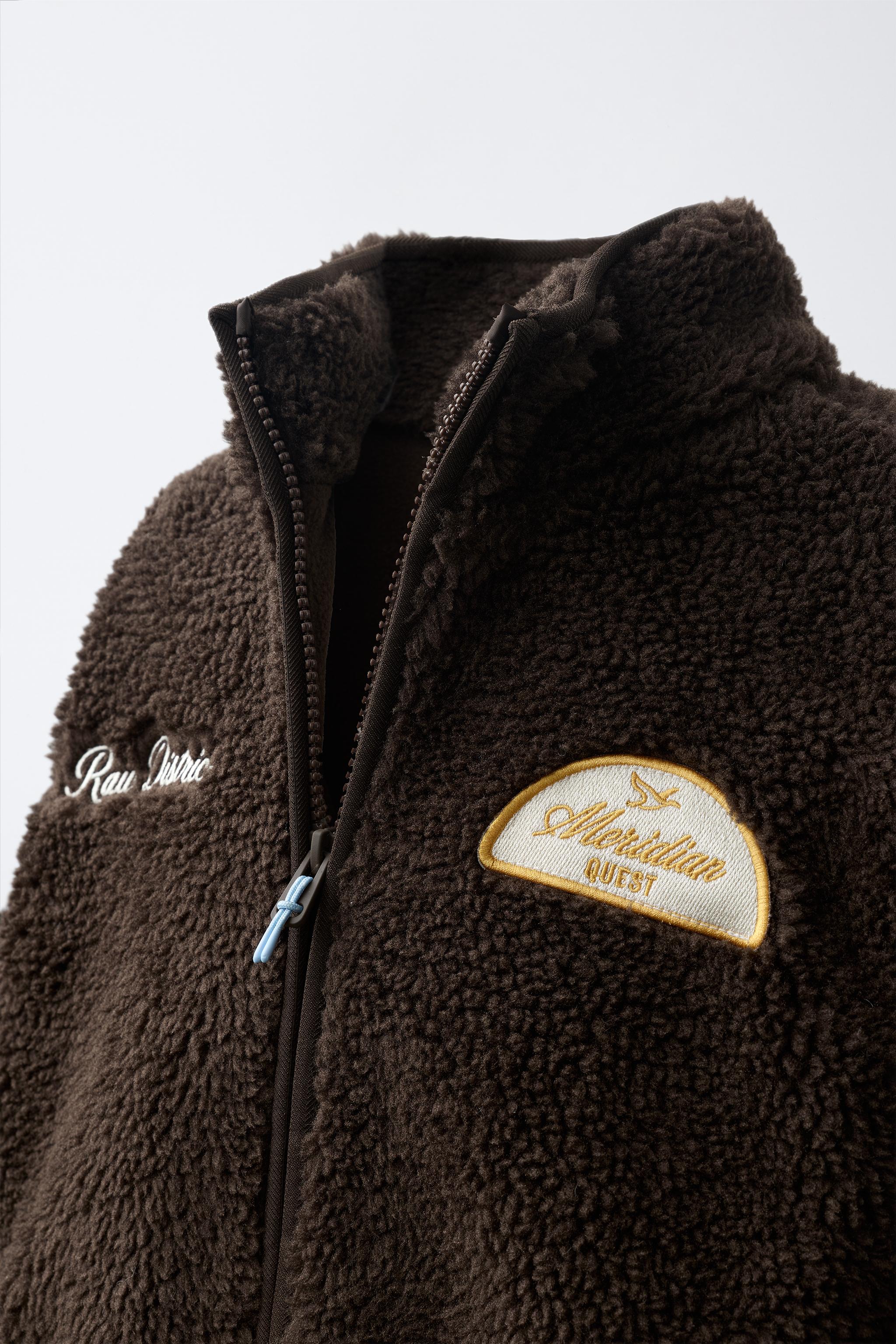 FAUX SHEARLING PATCH JACKET