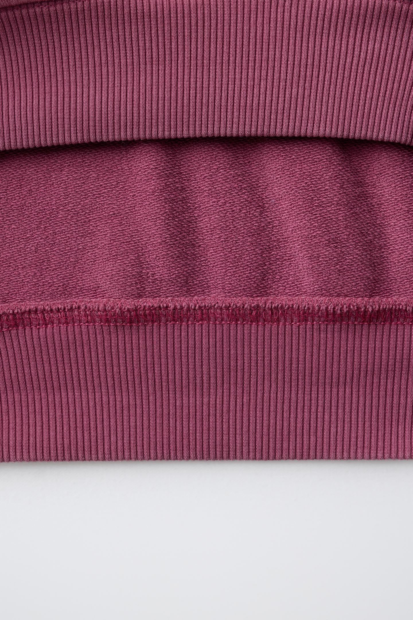 Детский свитшот Zara Text-Print Polo-Neck, цвет: Баклажановый — фото 4