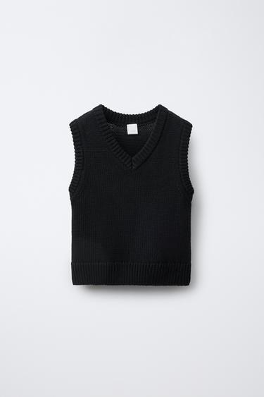 BASIC KNIT VEST - Black by Zara - Image 0