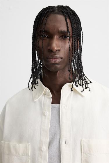 CHEMISE BRODÉE CONTRASTE - Blanc de Zara - Image 5
