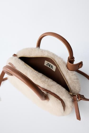 BOWLING SHEEPSKIN CROSSBODY BAG - Ecru White by Zara - Image 3