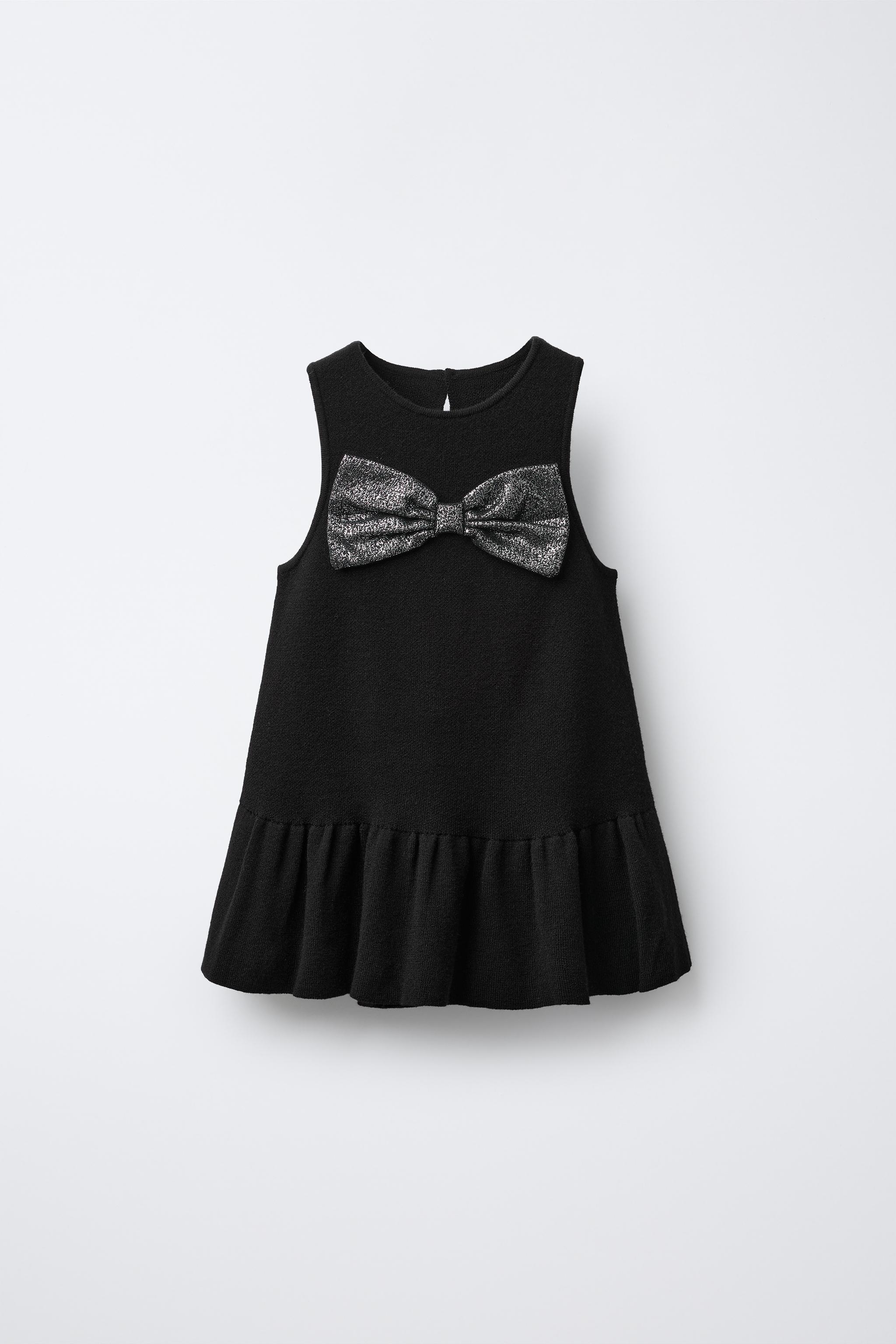 SPARKLY BOW KNIT DRESS - Black | ZARA United States
