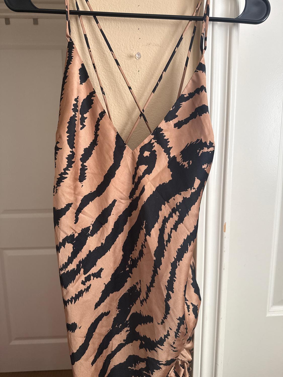 SATIN EFFECT MIDI DRESS - Image 4