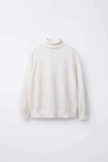 ÁO LEN DỆT KIM CỔ LỌ - Kem từ Zara - Hình ảnh 0