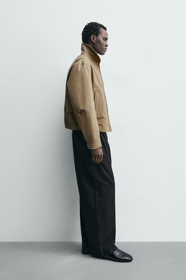 CROPPED FIT JACKET - Caramel by Zara - Image 3